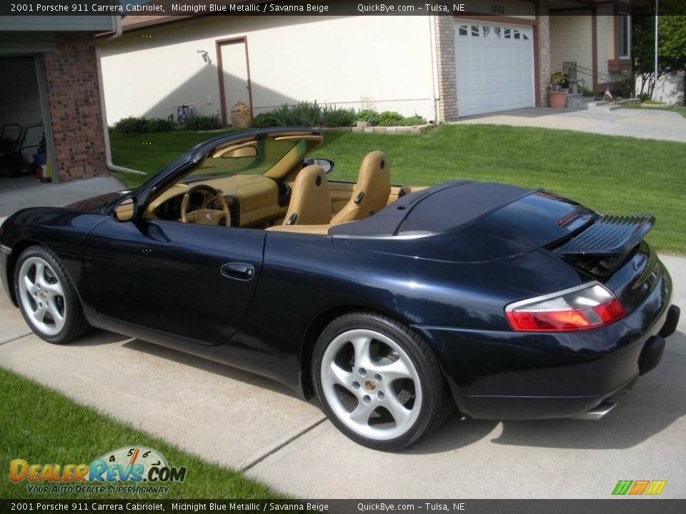 2001 Porsche 911 Carrera Cabriolet Midnight Blue Metallic / Savanna Beige Photo #4