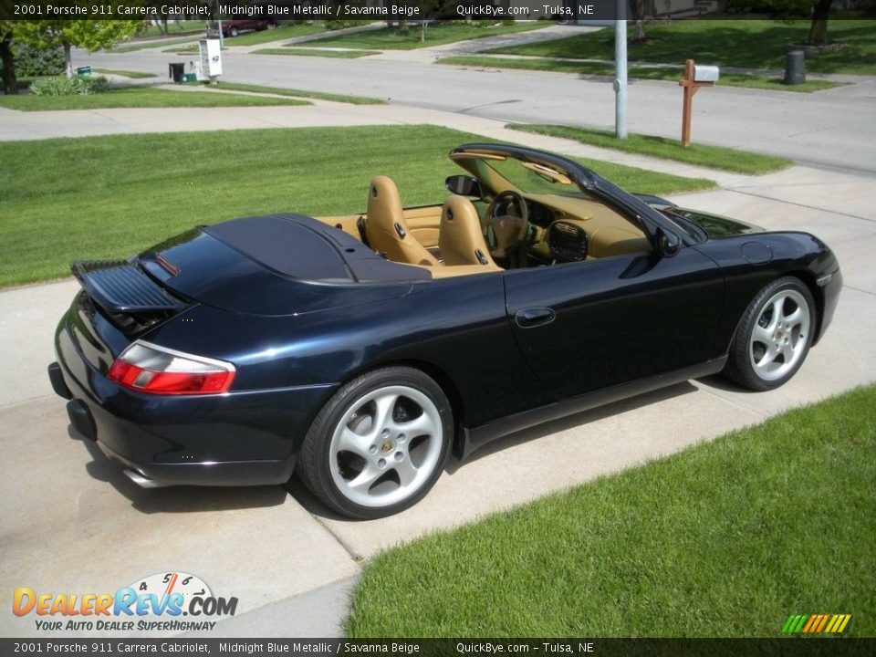 2001 Porsche 911 Carrera Cabriolet Midnight Blue Metallic / Savanna Beige Photo #5