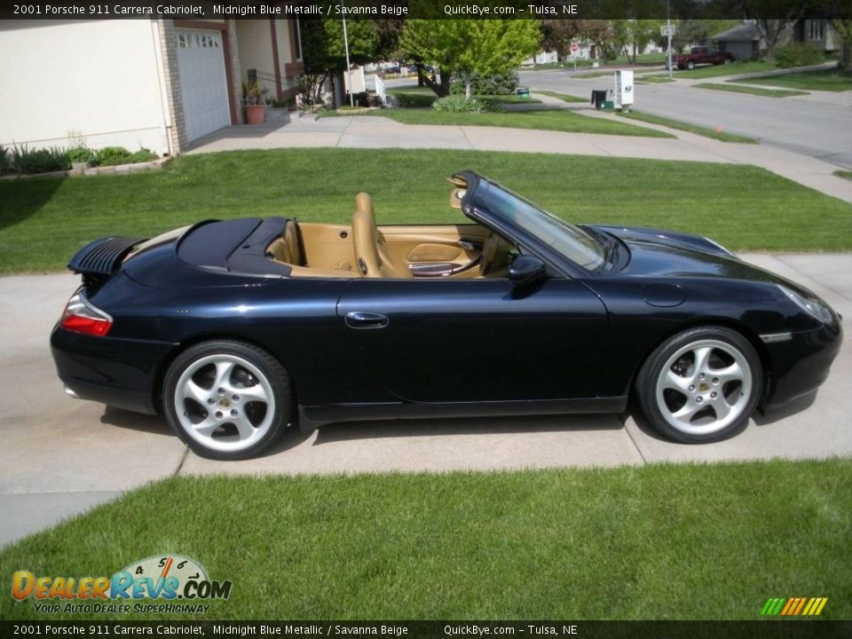 2001 Porsche 911 Carrera Cabriolet Midnight Blue Metallic / Savanna Beige Photo #6