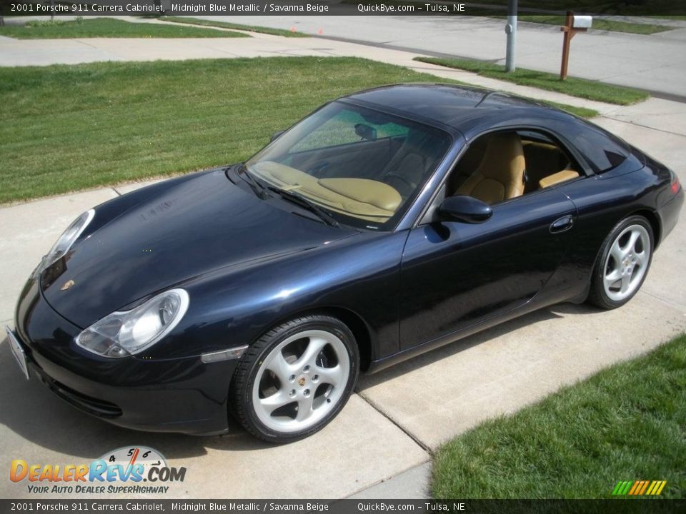 2001 Porsche 911 Carrera Cabriolet Midnight Blue Metallic / Savanna Beige Photo #8