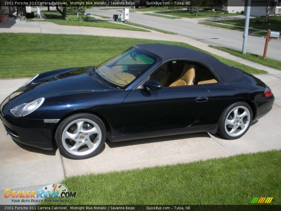 2001 Porsche 911 Carrera Cabriolet Midnight Blue Metallic / Savanna Beige Photo #9