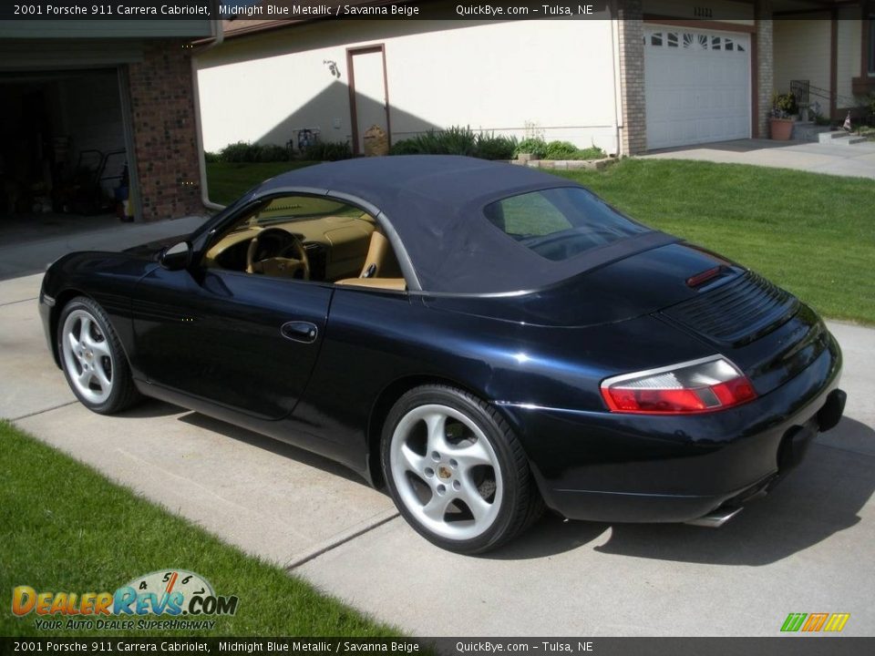 2001 Porsche 911 Carrera Cabriolet Midnight Blue Metallic / Savanna Beige Photo #10