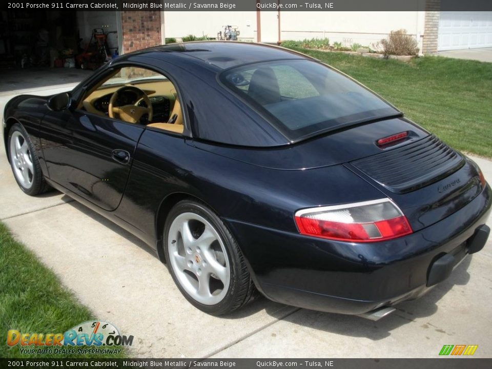 2001 Porsche 911 Carrera Cabriolet Midnight Blue Metallic / Savanna Beige Photo #11