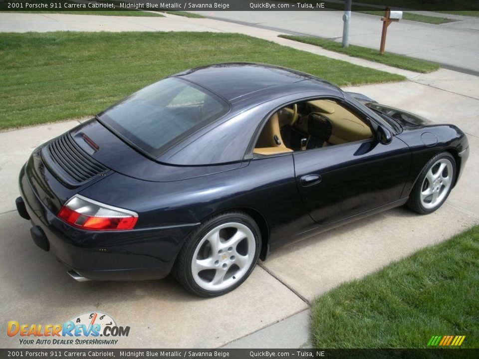 2001 Porsche 911 Carrera Cabriolet Midnight Blue Metallic / Savanna Beige Photo #12