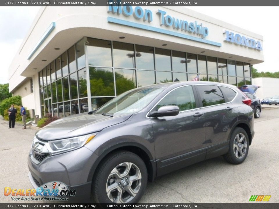 2017 Honda CR-V EX AWD Gunmetal Metallic / Gray Photo #1