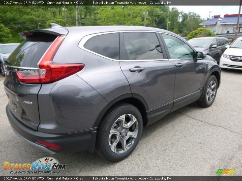 2017 Honda CR-V EX AWD Gunmetal Metallic / Gray Photo #4