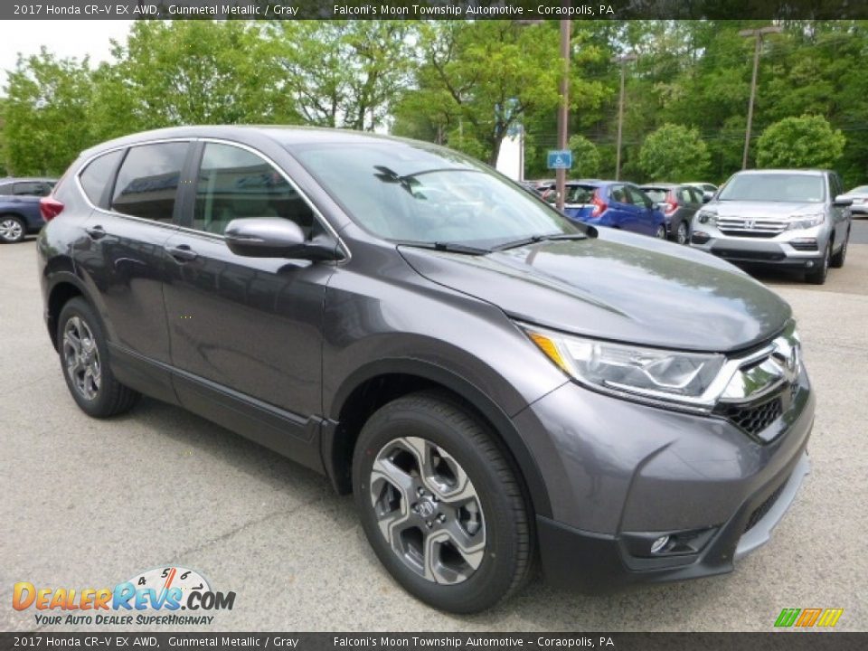 2017 Honda CR-V EX AWD Gunmetal Metallic / Gray Photo #5