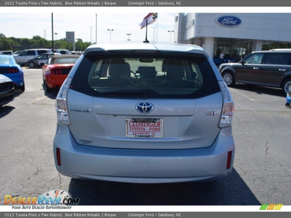 2013 Toyota Prius v Two Hybrid Blue Ribbon Metallic / Bisque Photo #4