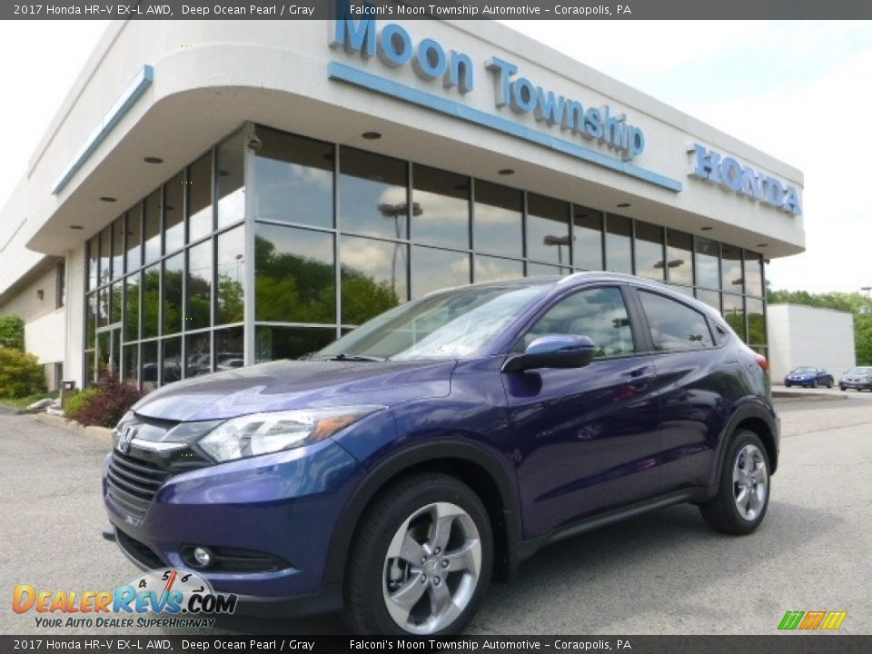 2017 Honda HR-V EX-L AWD Deep Ocean Pearl / Gray Photo #1