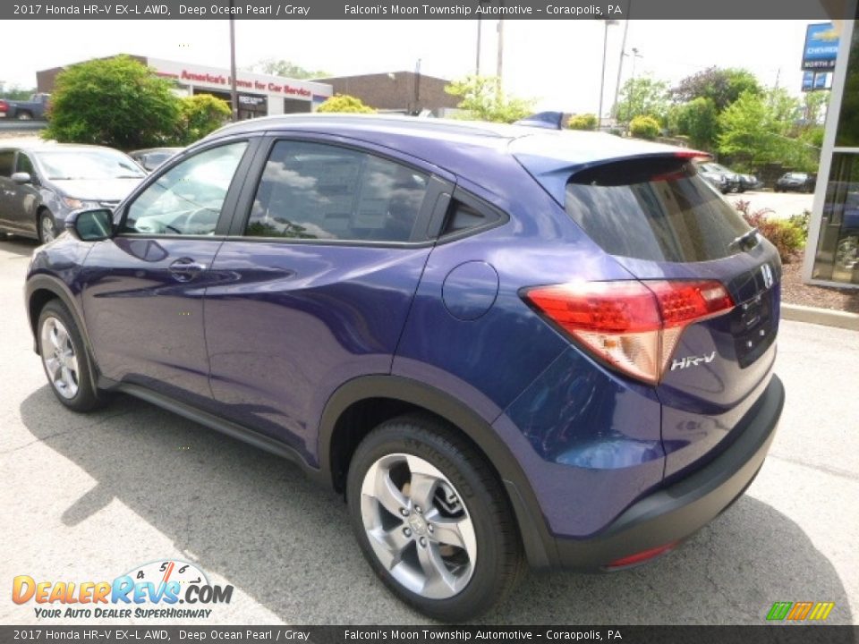 2017 Honda HR-V EX-L AWD Deep Ocean Pearl / Gray Photo #2