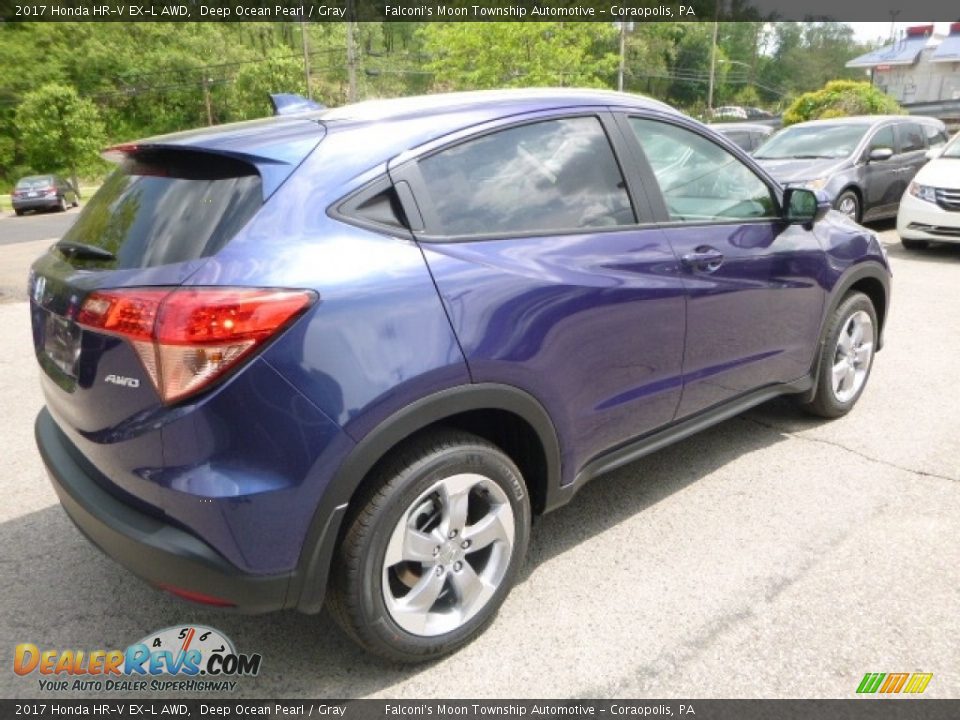 2017 Honda HR-V EX-L AWD Deep Ocean Pearl / Gray Photo #4