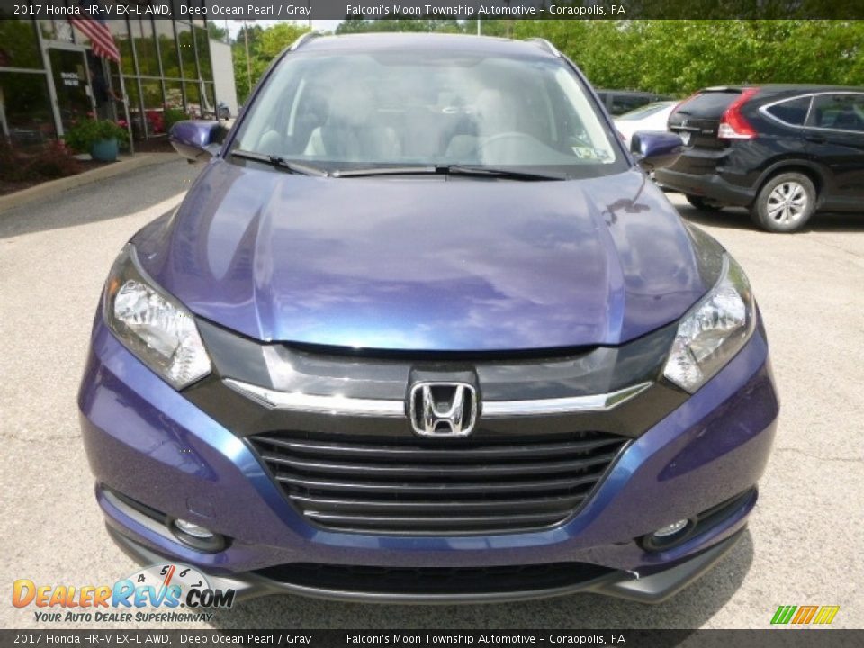2017 Honda HR-V EX-L AWD Deep Ocean Pearl / Gray Photo #6