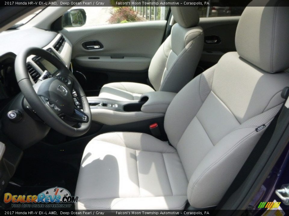 2017 Honda HR-V EX-L AWD Deep Ocean Pearl / Gray Photo #8