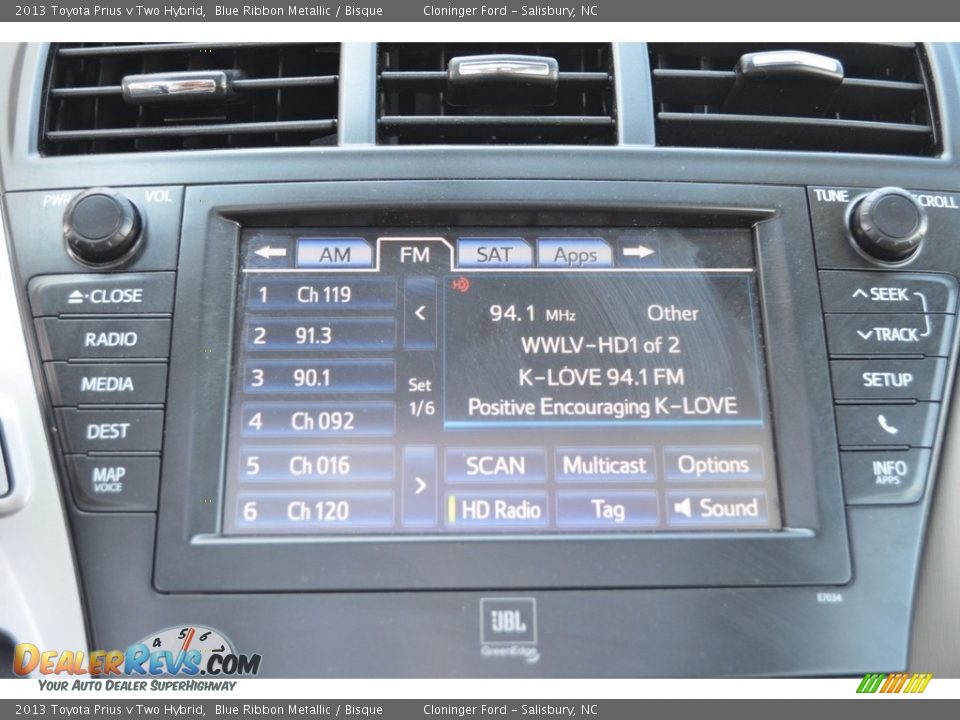 2013 Toyota Prius v Two Hybrid Blue Ribbon Metallic / Bisque Photo #17