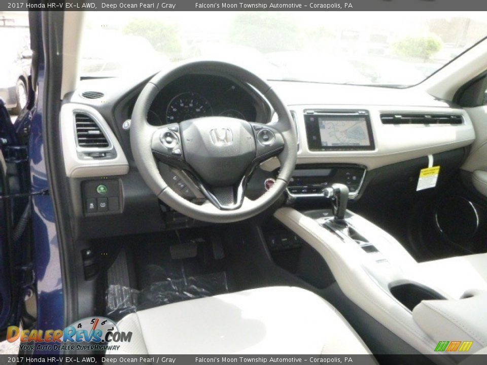 2017 Honda HR-V EX-L AWD Deep Ocean Pearl / Gray Photo #10