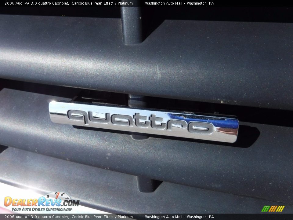 2006 Audi A4 3.0 quattro Cabriolet Caribic Blue Pearl Effect / Platinum Photo #9