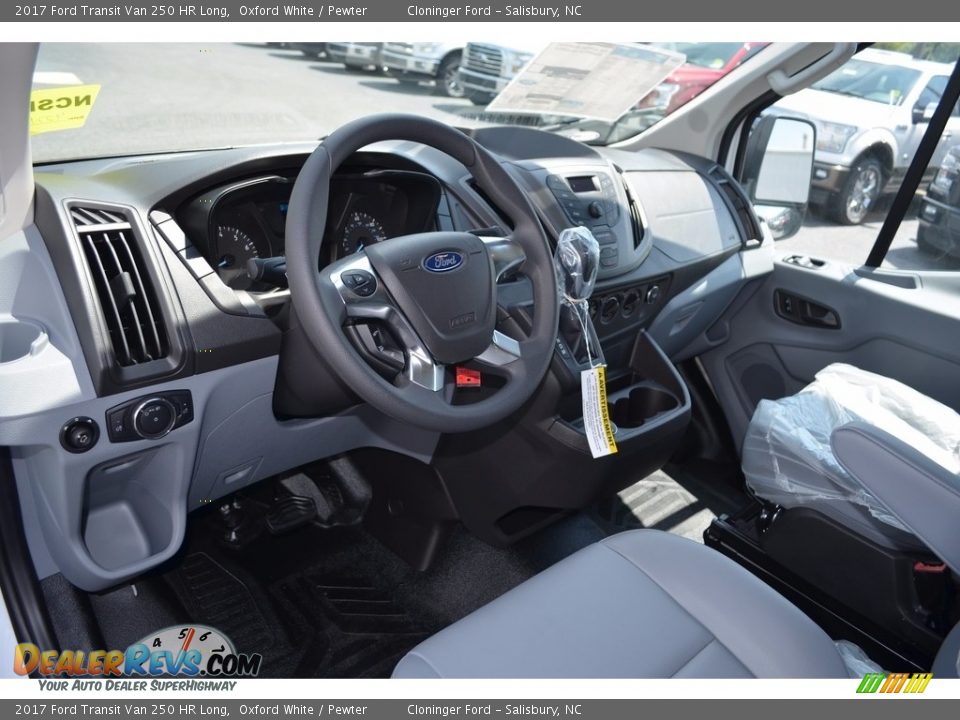 Pewter Interior - 2017 Ford Transit Van 250 HR Long Photo #7