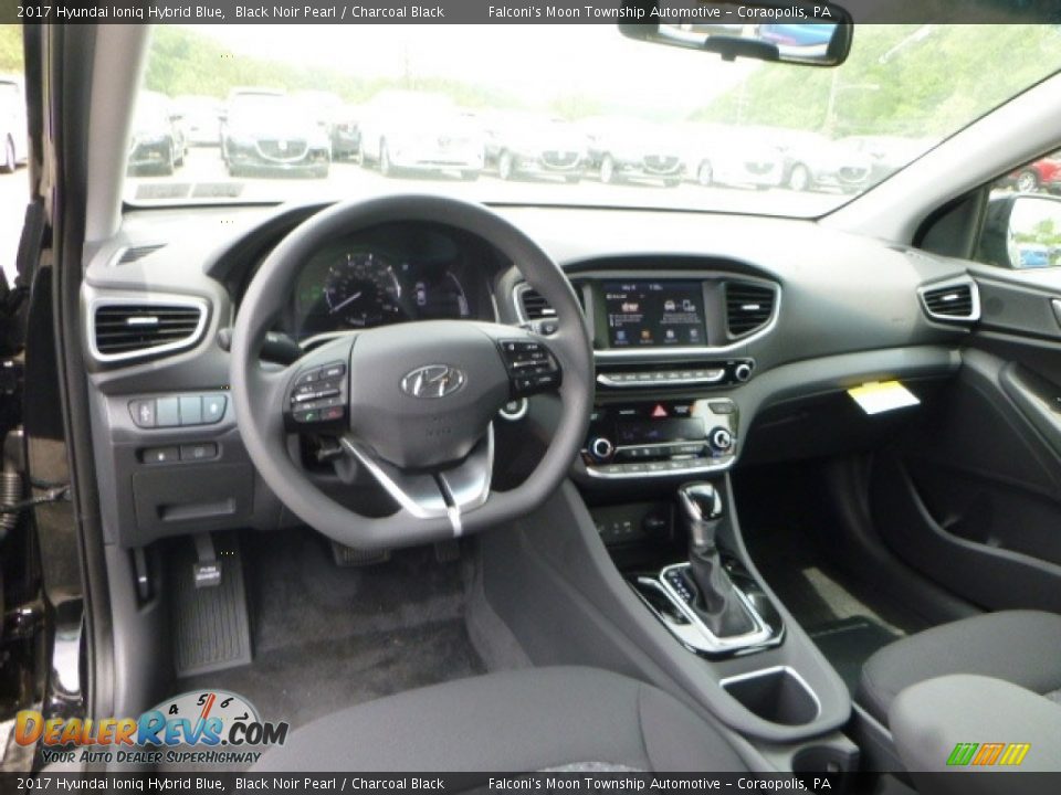 Charcoal Black Interior - 2017 Hyundai Ioniq Hybrid Blue Photo #10