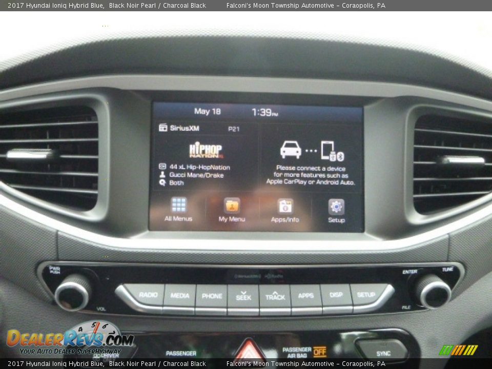 2017 Hyundai Ioniq Hybrid Blue Black Noir Pearl / Charcoal Black Photo #14