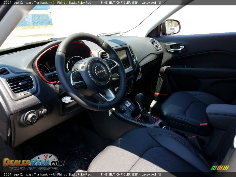 2017 Jeep Compass Trailhawk 4x4 Rhino / Black/Ruby Red Photo #7