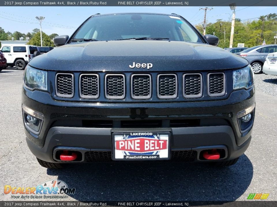 2017 Jeep Compass Trailhawk 4x4 Black / Black/Ruby Red Photo #2