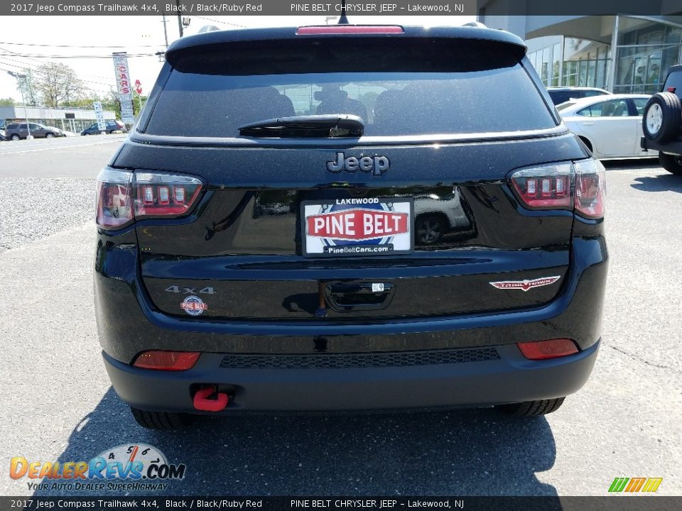 2017 Jeep Compass Trailhawk 4x4 Black / Black/Ruby Red Photo #5