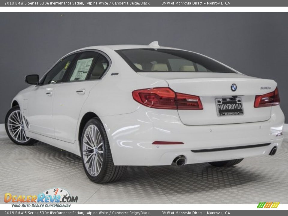 2018 BMW 5 Series 530e iPerfomance Sedan Alpine White / Canberra Beige/Black Photo #3