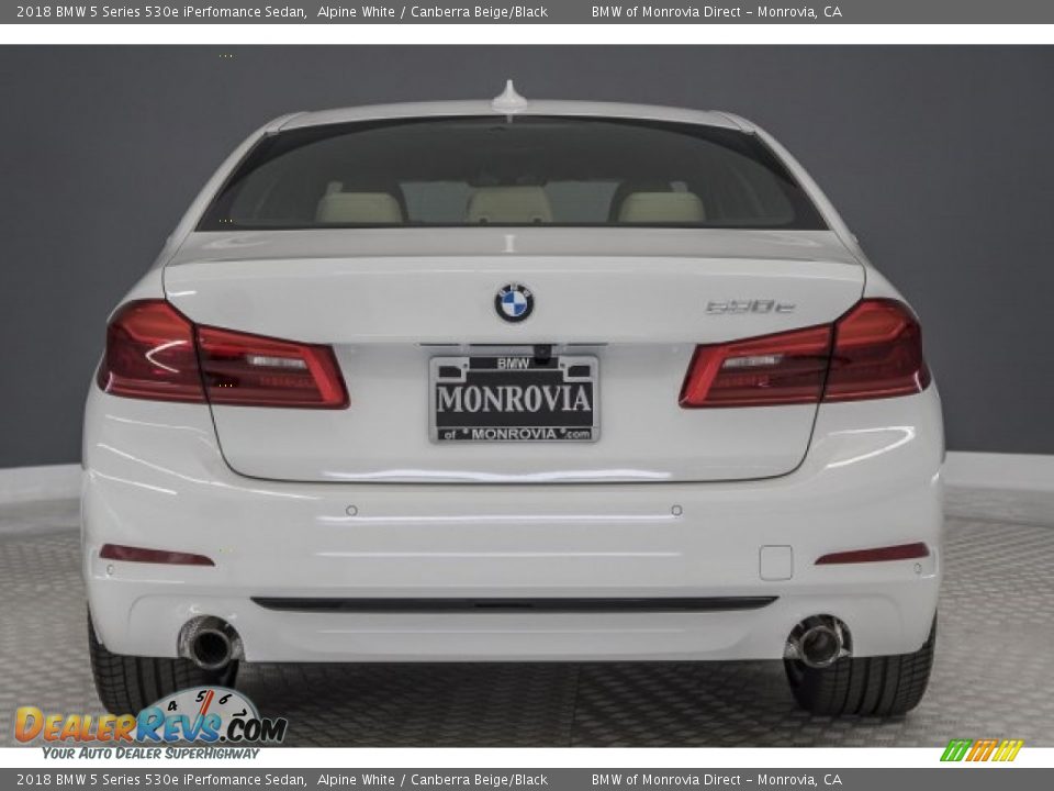 2018 BMW 5 Series 530e iPerfomance Sedan Alpine White / Canberra Beige/Black Photo #4