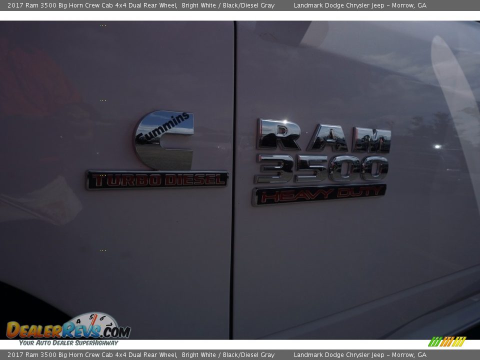2017 Ram 3500 Big Horn Crew Cab 4x4 Dual Rear Wheel Bright White / Black/Diesel Gray Photo #6