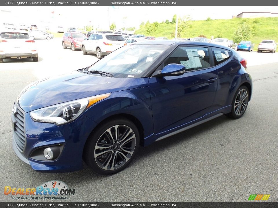2017 Hyundai Veloster Turbo Pacific Blue / Silver/Black Photo #5