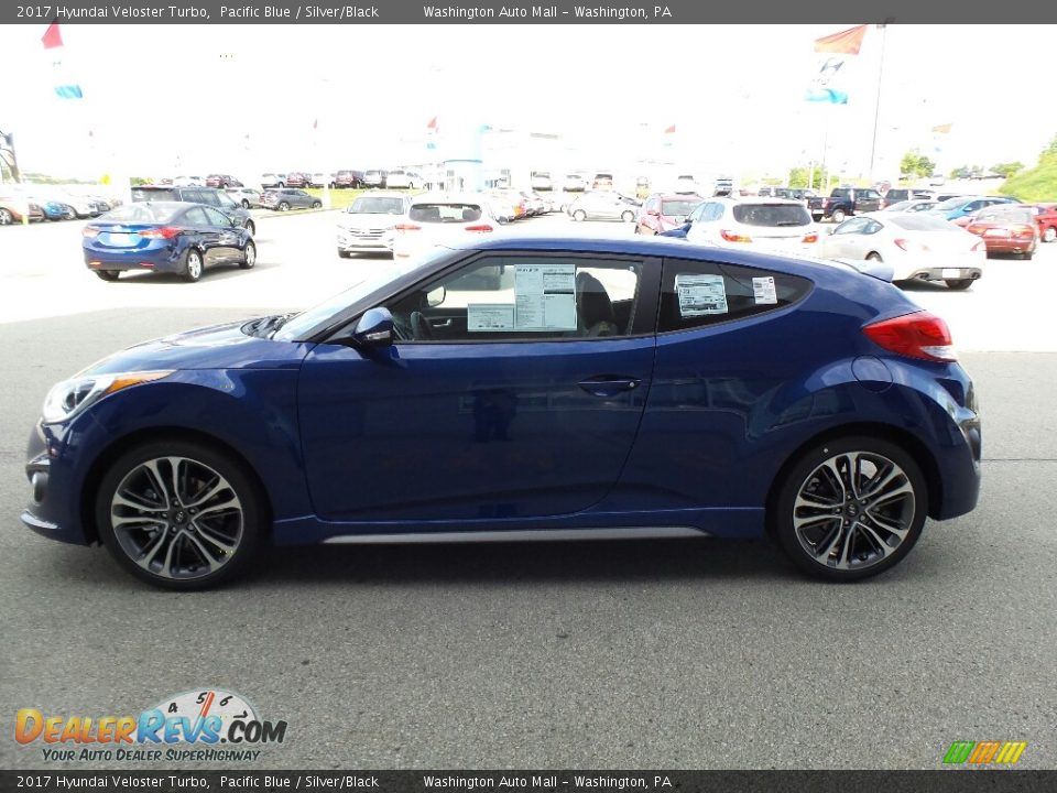 2017 Hyundai Veloster Turbo Pacific Blue / Silver/Black Photo #6
