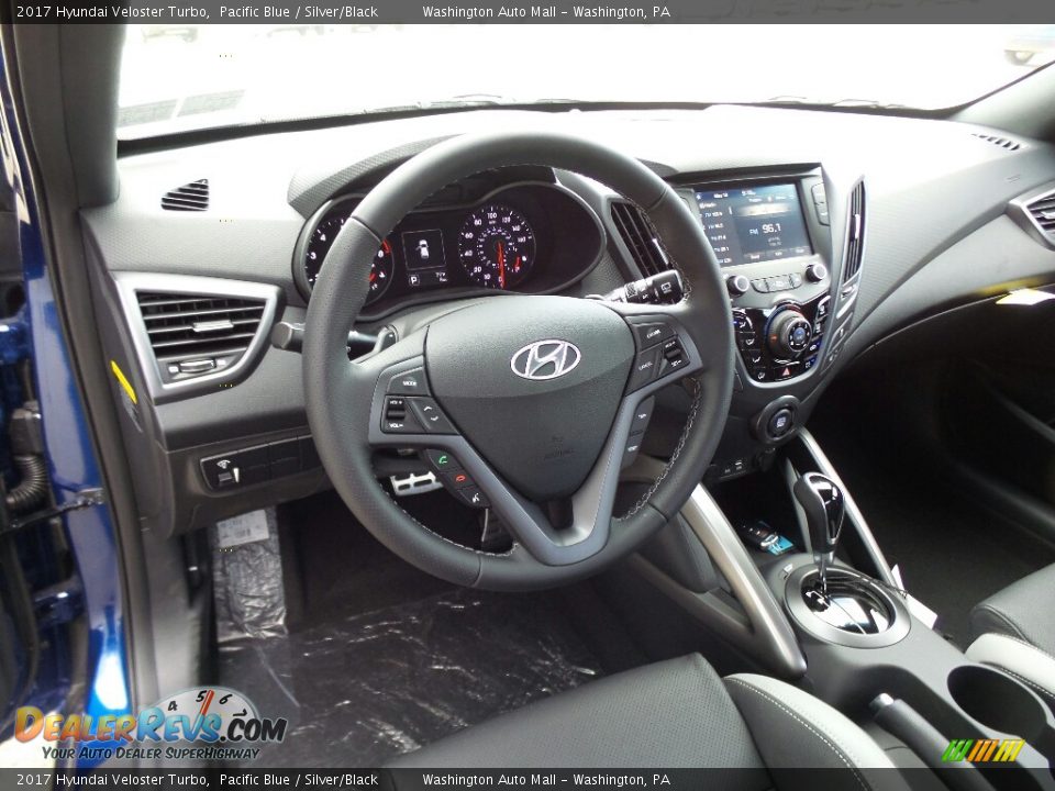 Silver/Black Interior - 2017 Hyundai Veloster Turbo Photo #9