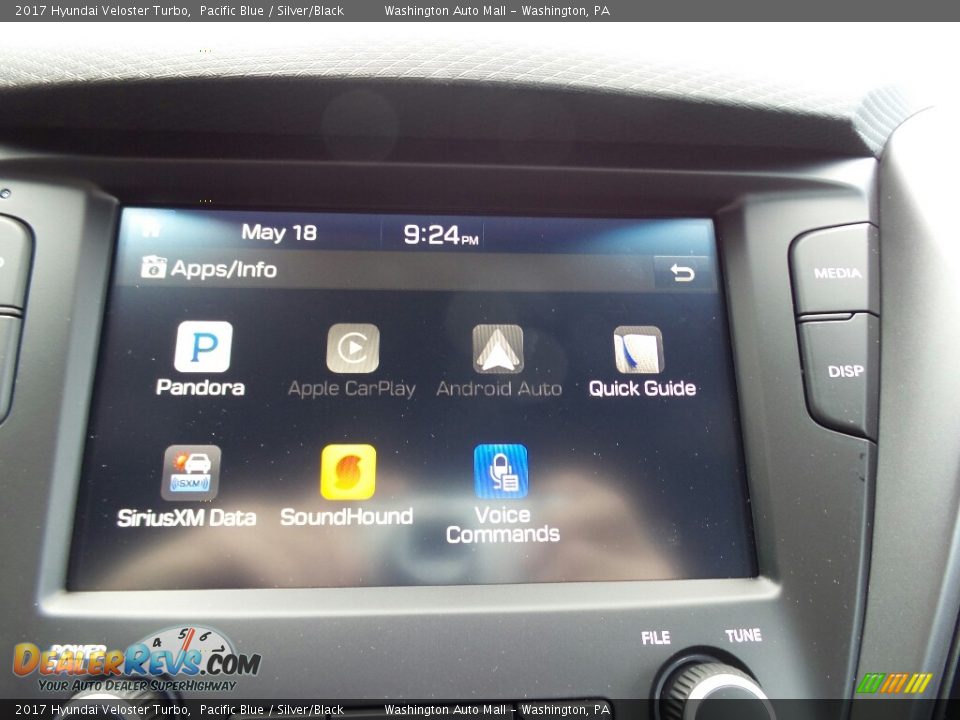 2017 Hyundai Veloster Turbo Pacific Blue / Silver/Black Photo #25