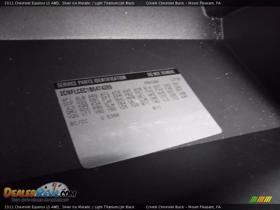 2011 Chevrolet Equinox LS AWD Silver Ice Metallic / Light Titanium/Jet Black Photo #28