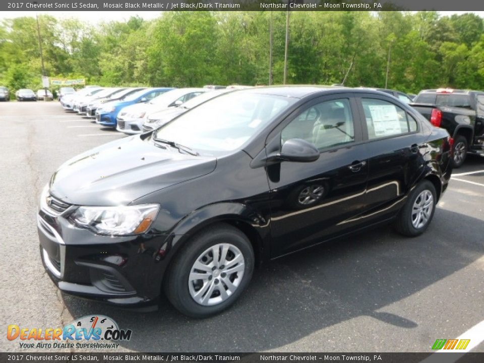 2017 Chevrolet Sonic LS Sedan Mosaic Black Metallic / Jet Black/Dark Titanium Photo #1