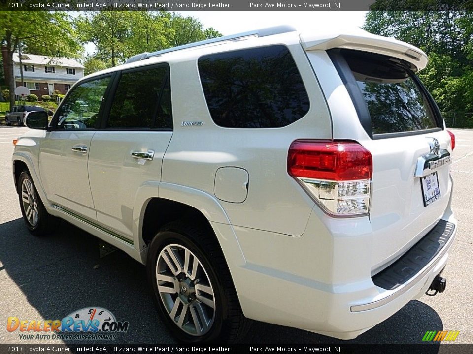 2013 Toyota 4Runner Limited 4x4 Blizzard White Pearl / Sand Beige Leather Photo #3