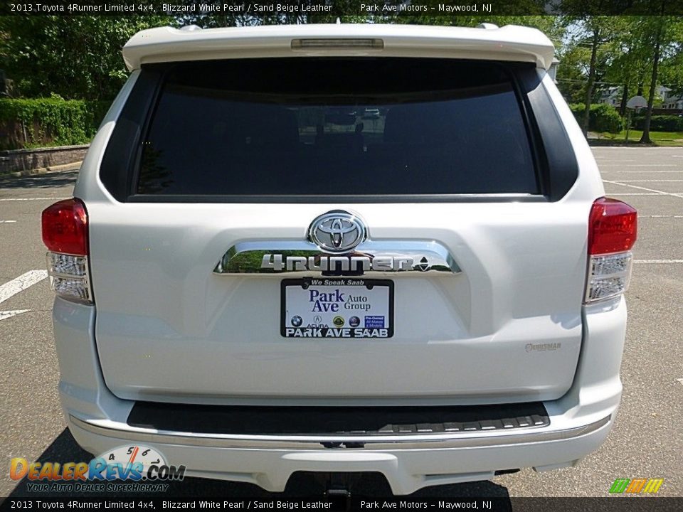 2013 Toyota 4Runner Limited 4x4 Blizzard White Pearl / Sand Beige Leather Photo #4