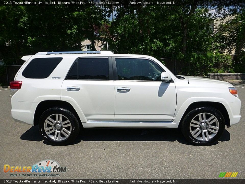 2013 Toyota 4Runner Limited 4x4 Blizzard White Pearl / Sand Beige Leather Photo #6