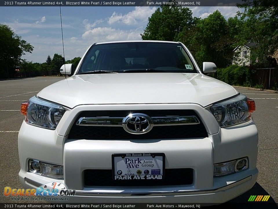 2013 Toyota 4Runner Limited 4x4 Blizzard White Pearl / Sand Beige Leather Photo #9