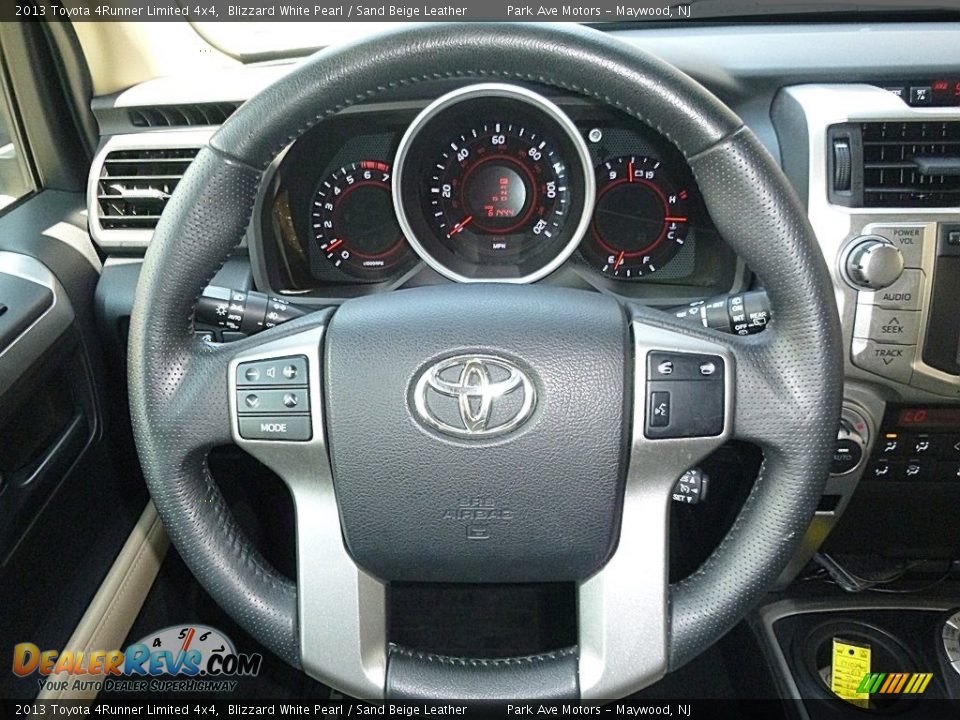 2013 Toyota 4Runner Limited 4x4 Blizzard White Pearl / Sand Beige Leather Photo #31