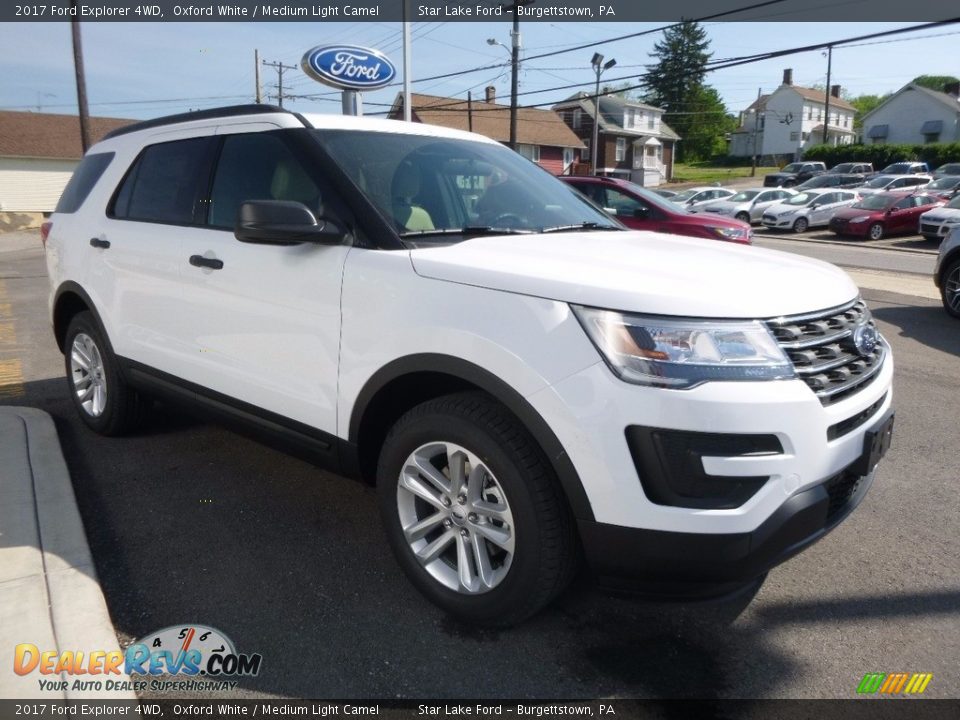 2017 Ford Explorer 4WD Oxford White / Medium Light Camel Photo #3