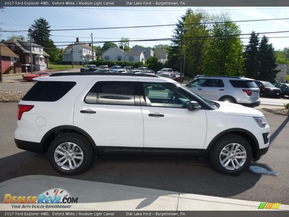 2017 Ford Explorer 4WD Oxford White / Medium Light Camel Photo #4