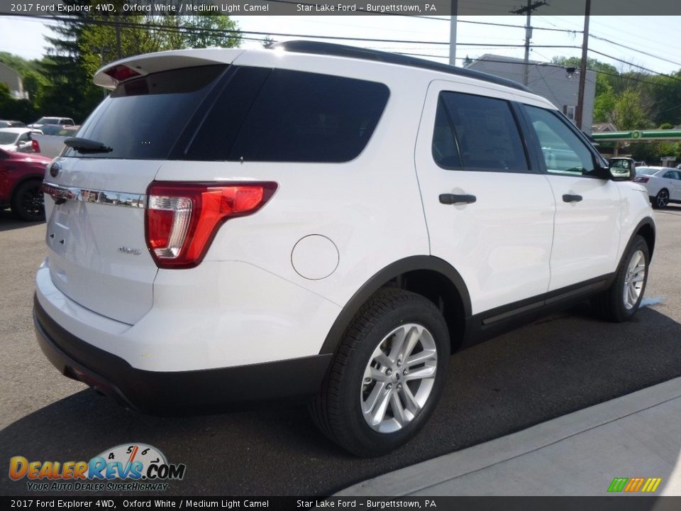 2017 Ford Explorer 4WD Oxford White / Medium Light Camel Photo #5