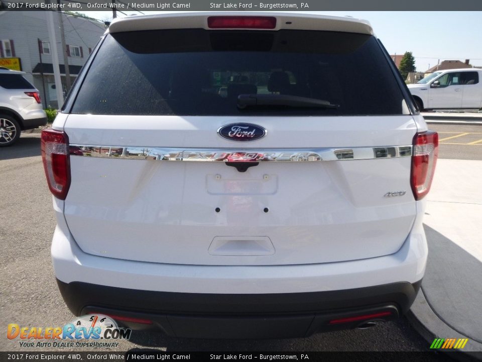 2017 Ford Explorer 4WD Oxford White / Medium Light Camel Photo #6