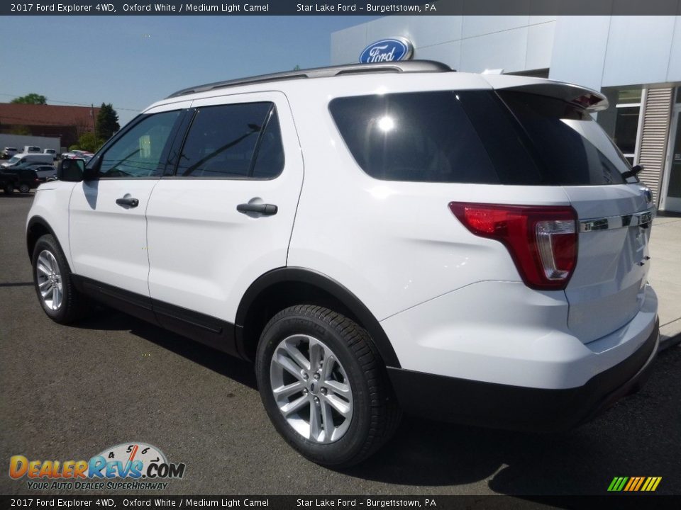 2017 Ford Explorer 4WD Oxford White / Medium Light Camel Photo #8