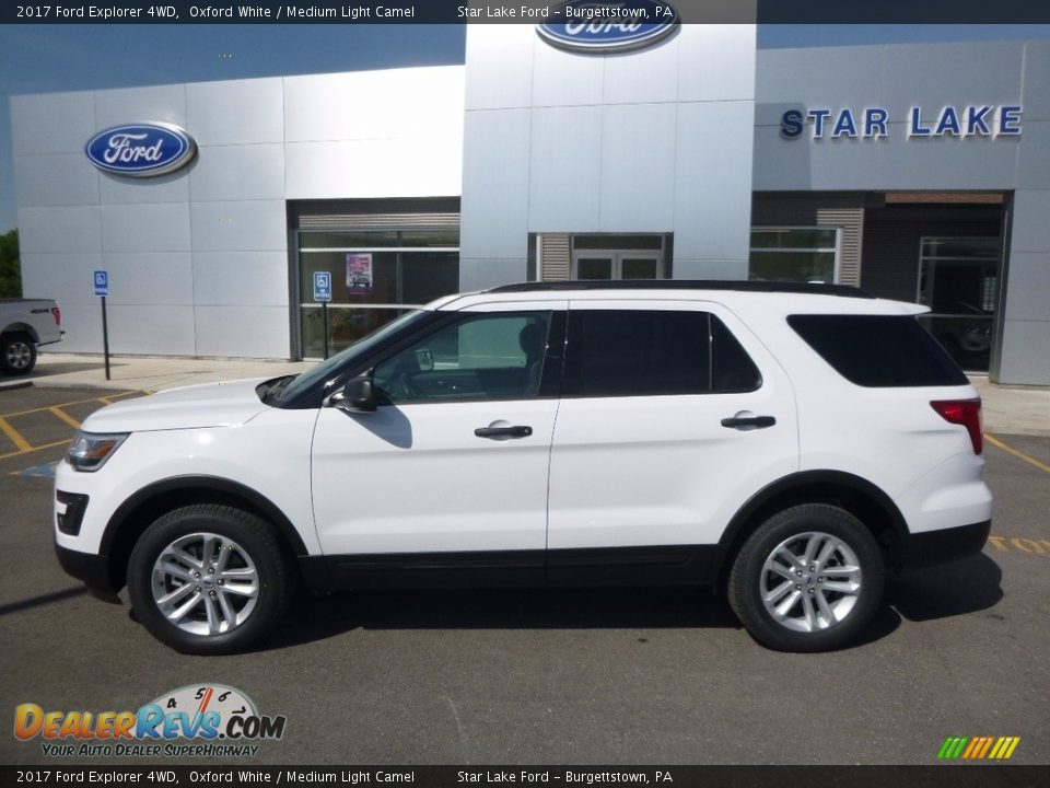 2017 Ford Explorer 4WD Oxford White / Medium Light Camel Photo #9