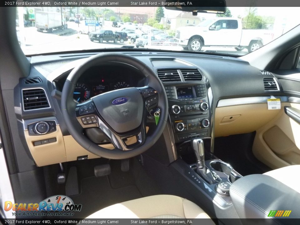 2017 Ford Explorer 4WD Oxford White / Medium Light Camel Photo #13