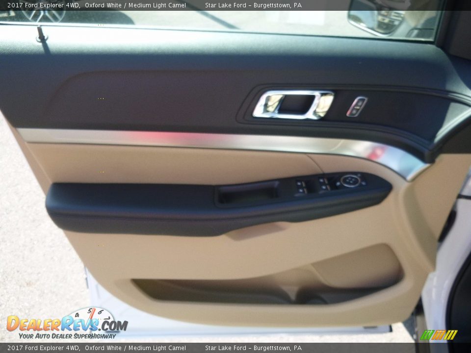 2017 Ford Explorer 4WD Oxford White / Medium Light Camel Photo #14
