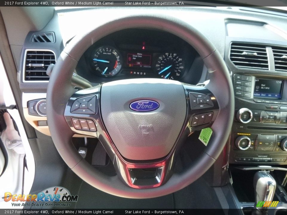 2017 Ford Explorer 4WD Oxford White / Medium Light Camel Photo #18