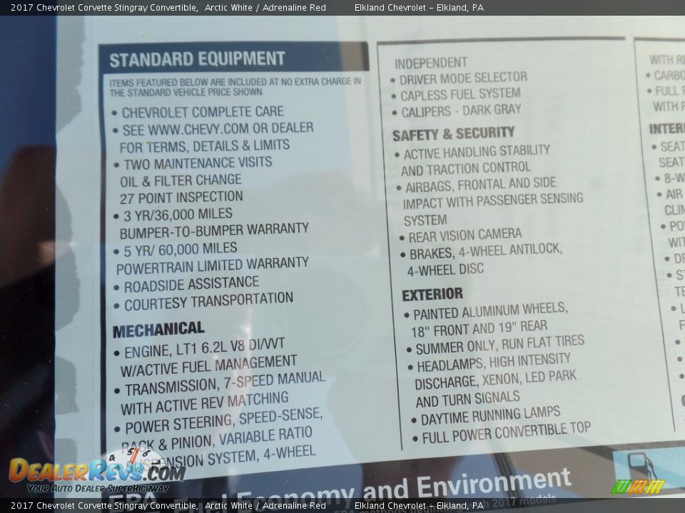 2017 Chevrolet Corvette Stingray Convertible Arctic White / Adrenaline Red Photo #36